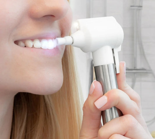 Zahnpolierer Zahnaufheller weiße Zähne LED Licht 9 Aufsätze