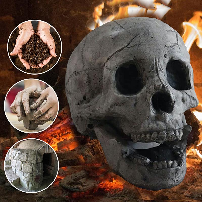 (🎃Frühe Halloween-Aktion🎃) Halloween Wiederverwendbar Skelettflamme Keramische feuerfeste Holzscheite