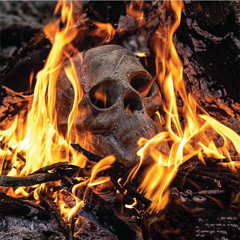 (🎃Frühe Halloween-Aktion🎃) Halloween Wiederverwendbar Skelettflamme Keramische feuerfeste Holzscheite