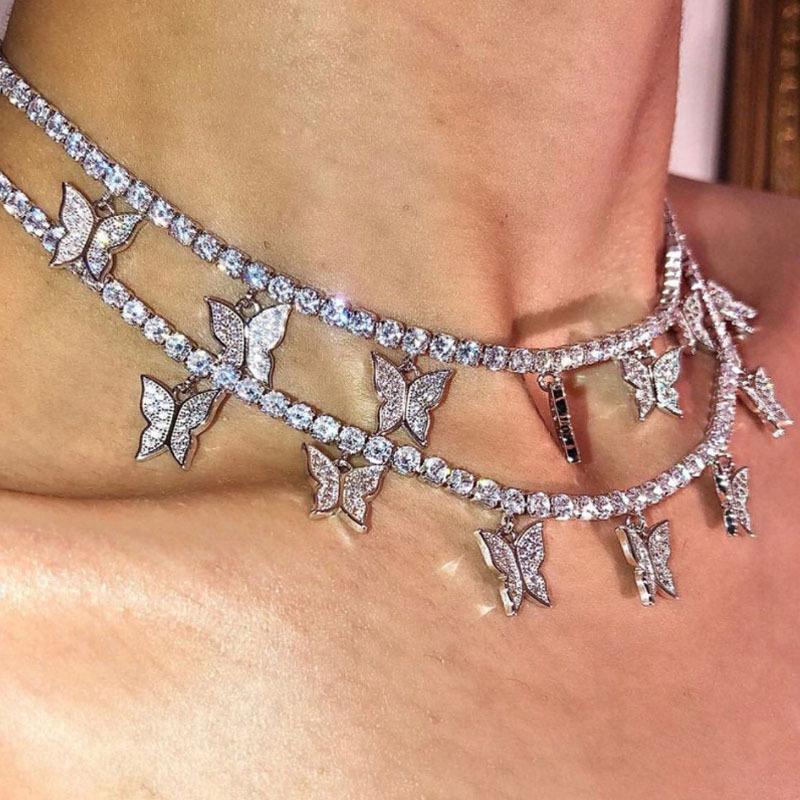 Schmetterling Diamant Halskette