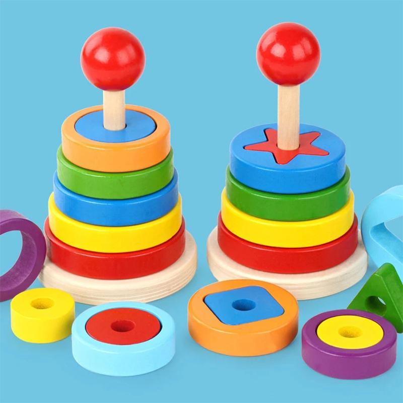 Pädagogisches Regenbogen-Bausteinspielzeug für Kinder