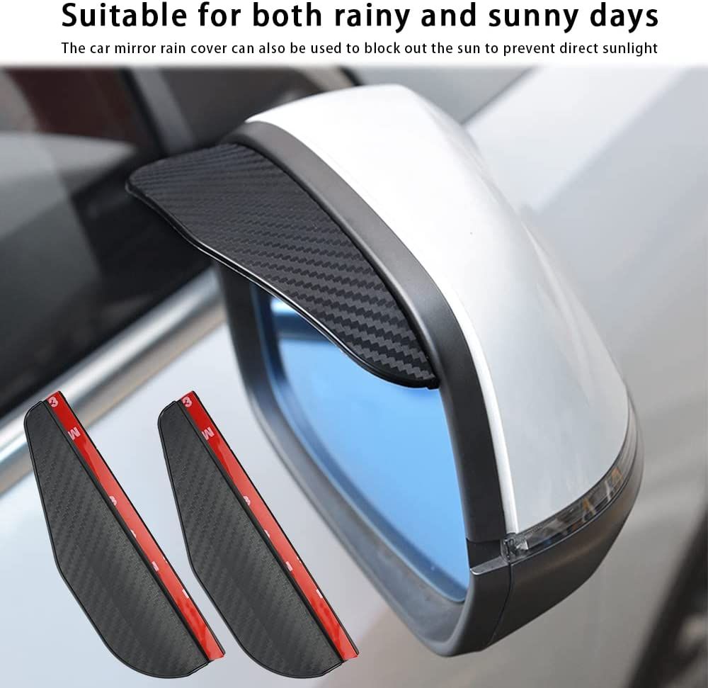 2 Stück Auto Seitenspiegel Regenschutz Universal Carbon Optik