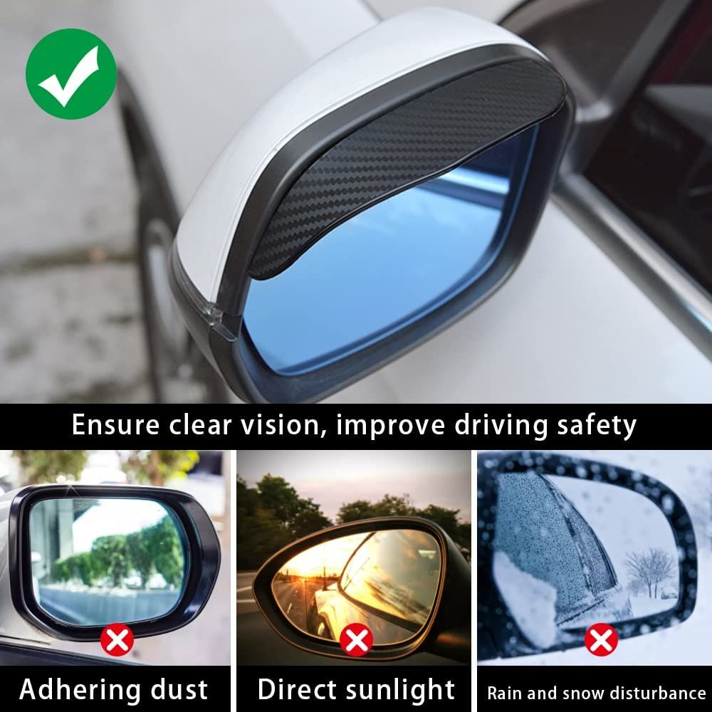 2 Stück Auto Seitenspiegel Regenschutz Universal Carbon Optik