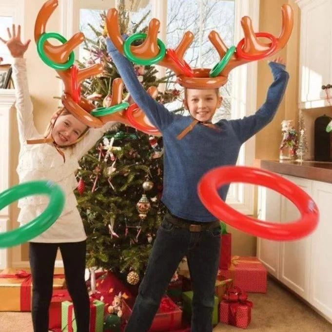 Weihnachtsspiel Rentier Ringe werfen