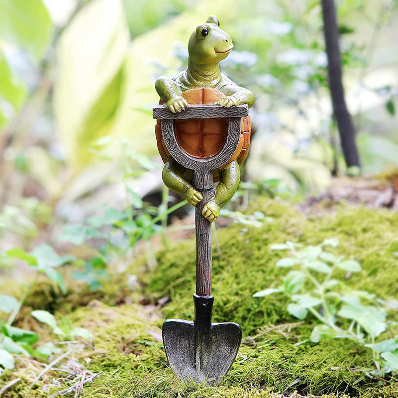 Süße Gartenbewohner Tierische Schaufel-Sitzfiguren aus Kunstharz