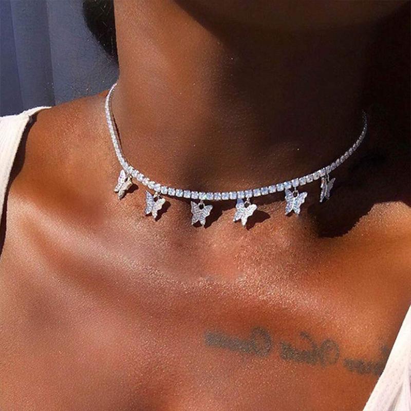 Schmetterling Diamant Halskette