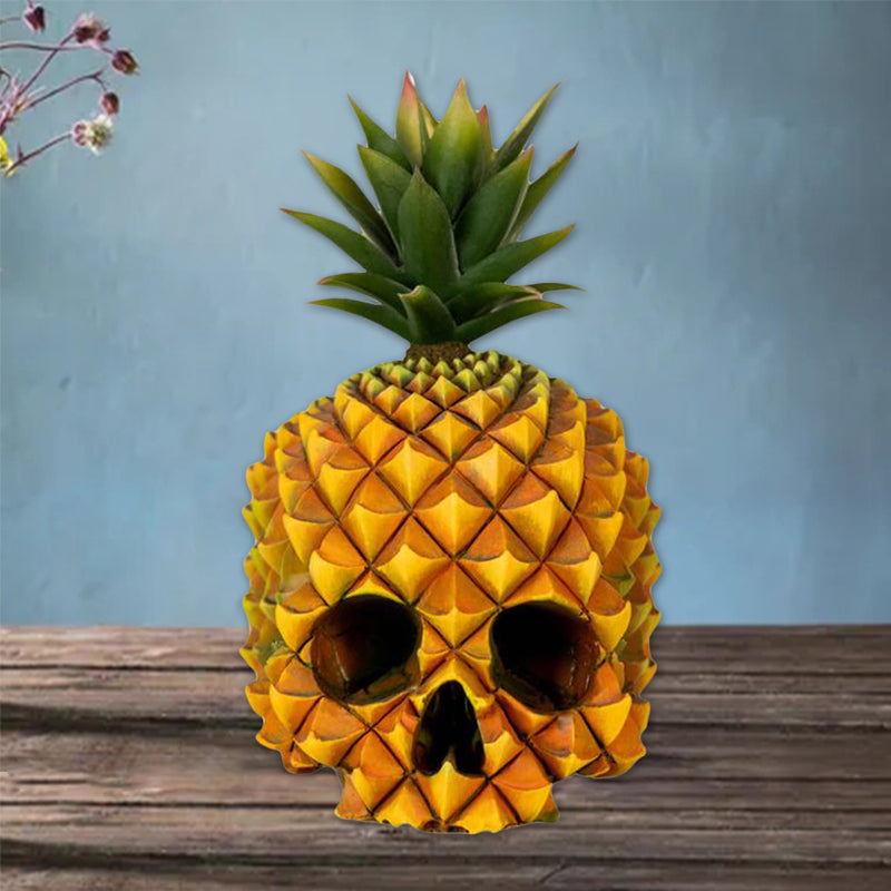 Kreative Ananas-Schädelverzierung aus Kunstharz