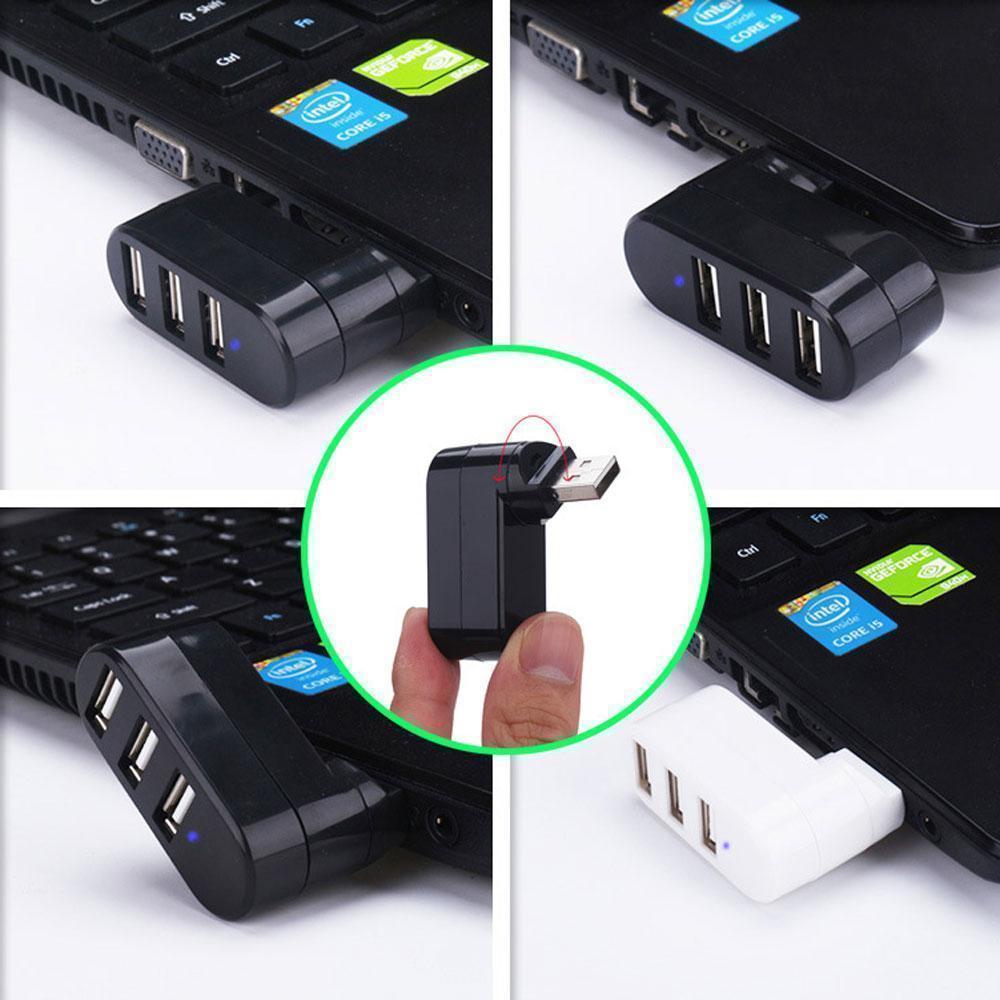 Multifunktionaler Mini drehbarer 3-Port USB-Anschluss