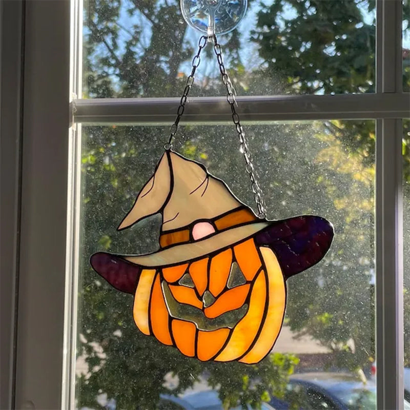 Halloween Kürbis Ornament Dekoration Fensterscheibe