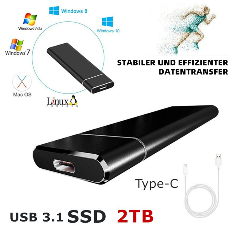 Externe Ultra-Speed-SSD-Festplatte 500GB bis 8TB