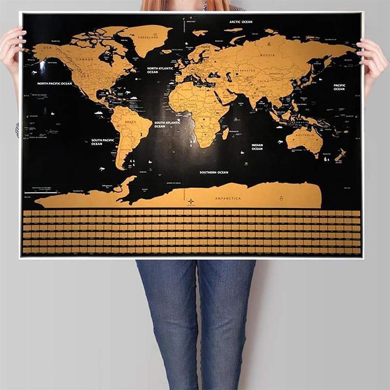 Weltkarte zum Rubbeln