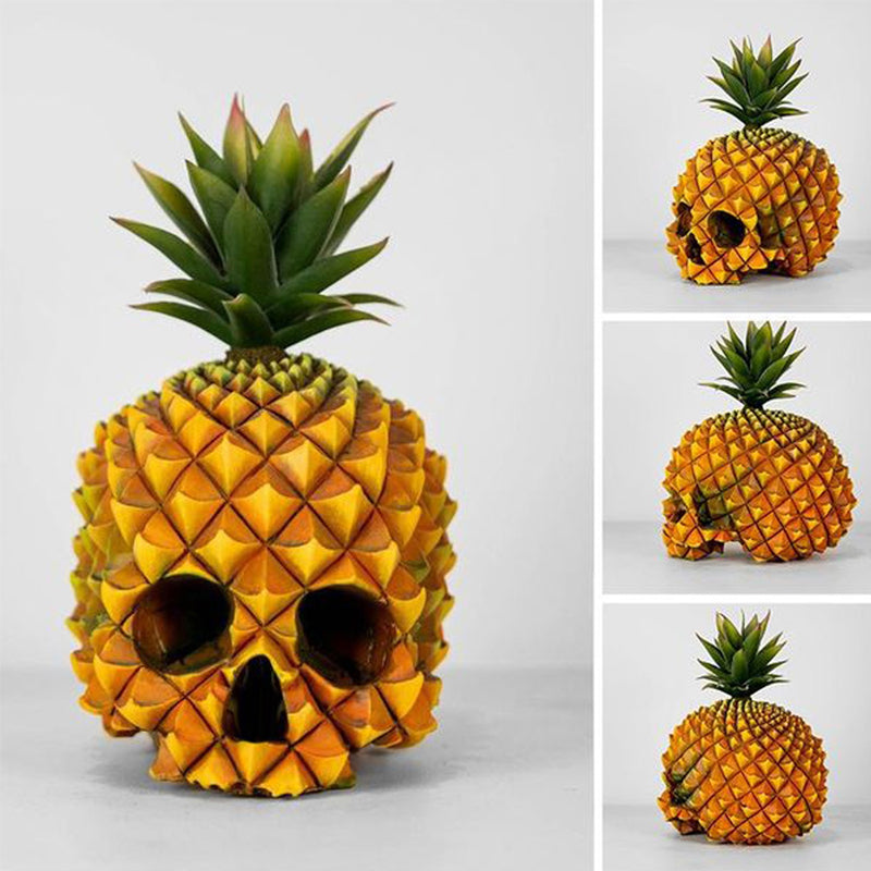 Kreative Ananas-Schädelverzierung aus Kunstharz