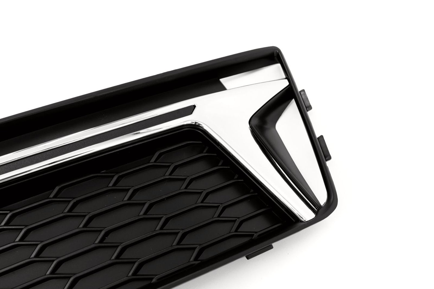 Für Audi A4 B9 S-Line Nebelscheinwerfer Lüftungsgitter Schwarz Chrom Gitter 2015-