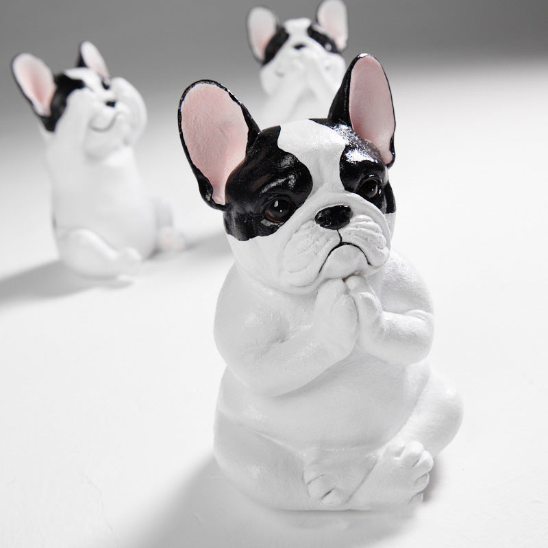 Kreative niedliche Bulldoggendekoration aus Kunstharz