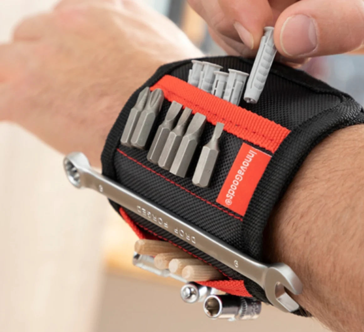 Magnetisches Handgelenkband mit 15 starken Magneten für Werkzeuge Schrauben etc DIY erleichtern