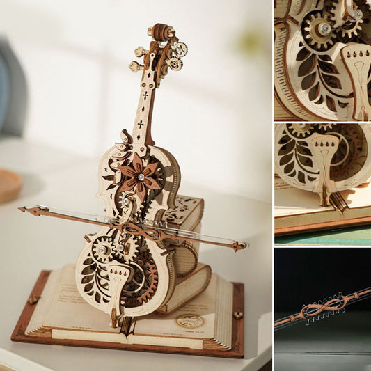 Puzzle-Musikbox Cello-Spieluhr aus Holz